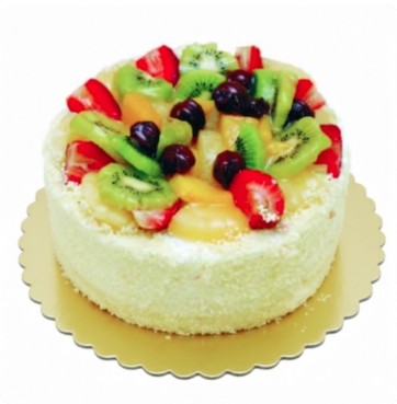 4 kişilik yuvarlak karışık meyveli pasta