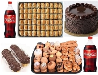 Hafta Sonu Ziyafet Paketi Pasta Baklava Ekler Kuru Pasta ve İçecek