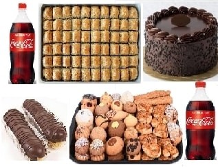 Hafta Sonu Ziyafet Paketi Pasta Baklava Ekler Kuru Pasta ve İçecek